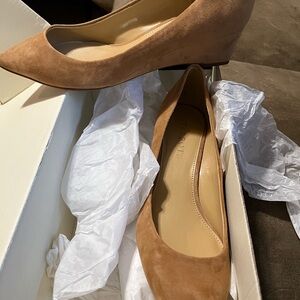 Talbots Brown Suede Wedge Shoes size 8 narrow